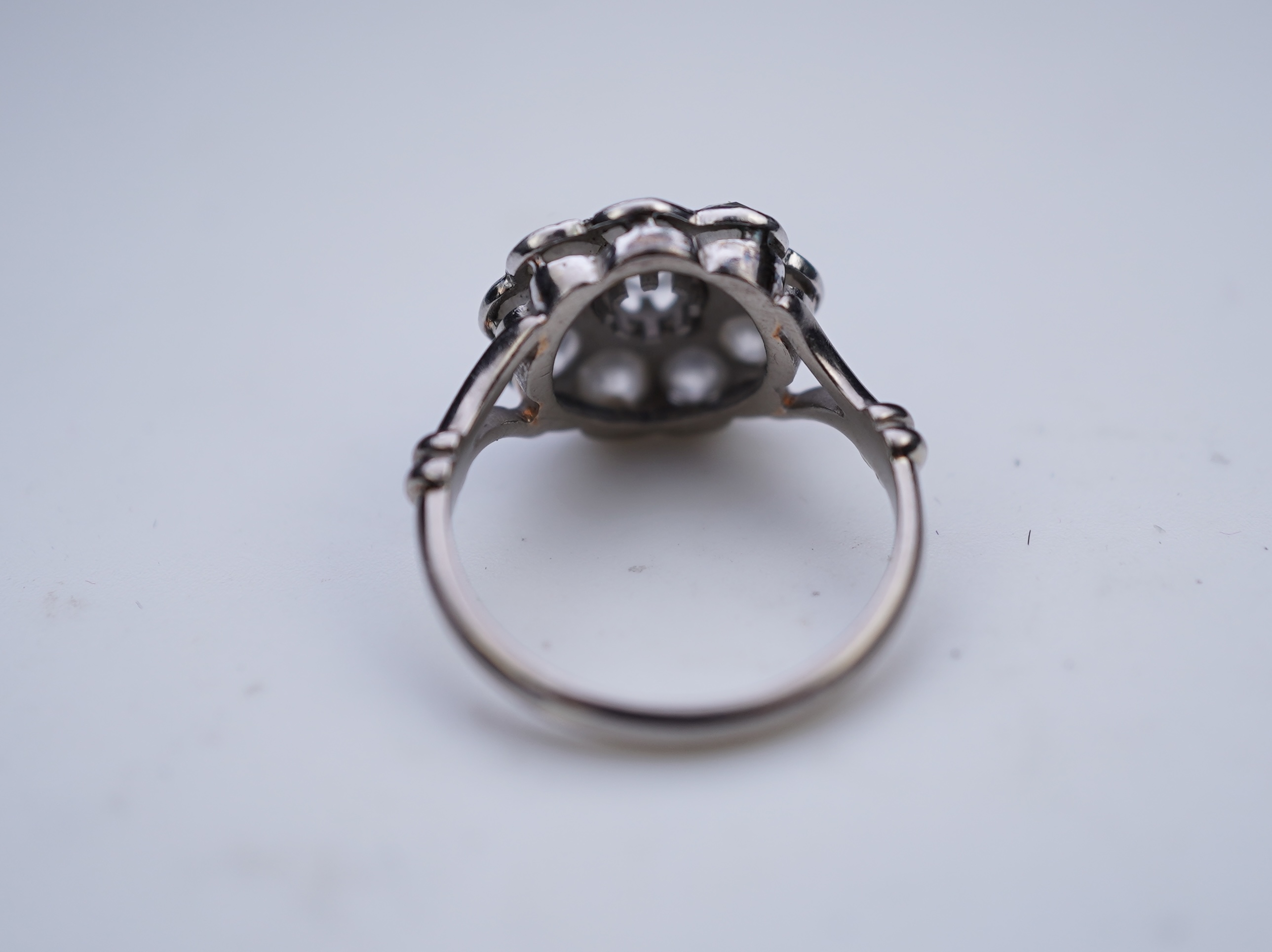 A diamond cluster ring, early 20th century